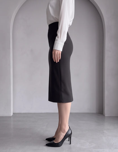 Nicolette Midi Skirt — Black | SKU: RB-029a66-black-XS,RB-029a66-black-S,RB-029a66-black-M,RB-029a66-black-L,RB-029a66-black-XL,RB-029a66-black-2XL