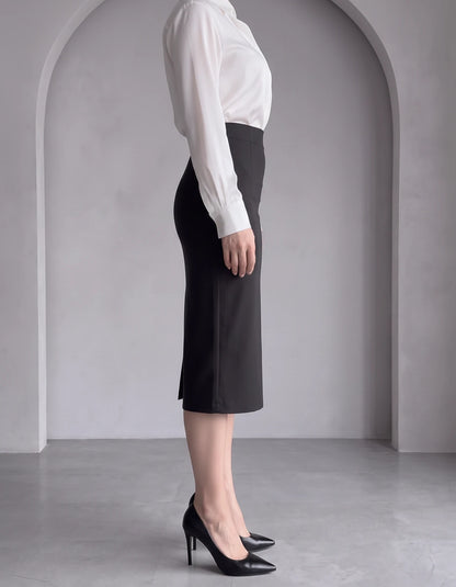 Nicolette Midi Skirt — Black | SKU: RB-029a66-black-XS,RB-029a66-black-S,RB-029a66-black-M,RB-029a66-black-L,RB-029a66-black-XL,RB-029a66-black-2XL