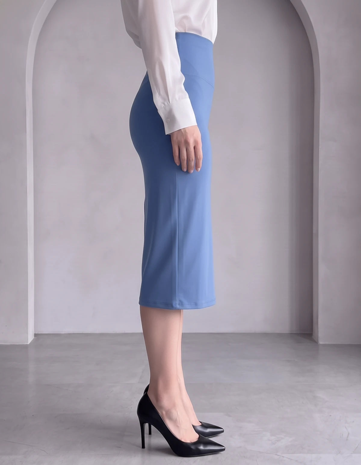 Nicolette Midi Skirt — Blue | SKU: RB-029a66-blue-XS,RB-029a66-blue-S,RB-029a66-blue-M,RB-029a66-blue-L,RB-029a66-blue-XL,RB-029a66-blue-2XL
