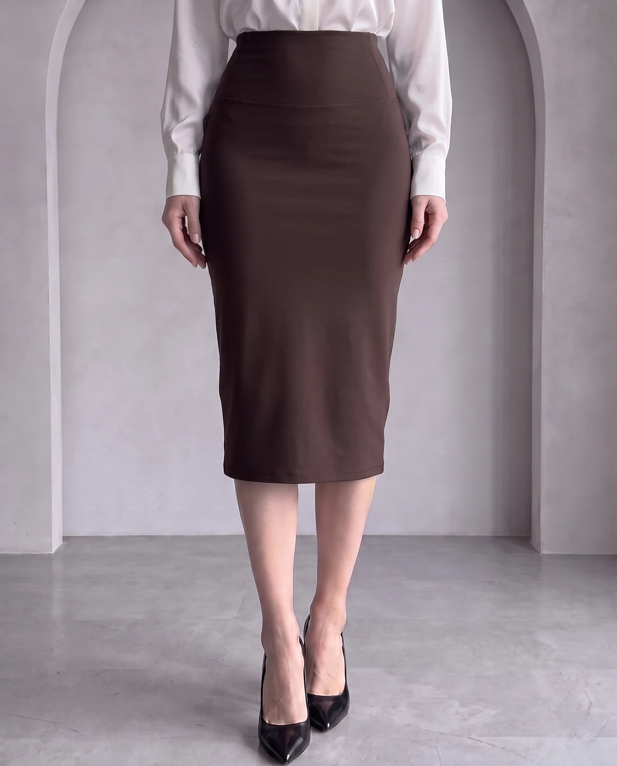 Nicolette Midi Skirt — Coffee