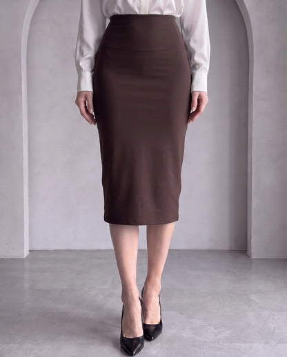 Nicolette Midi Skirt — Coffee