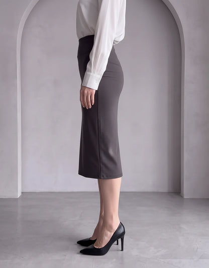Nicolette Midi Skirt — Grey | SKU: RB-029a66-grey-XS,RB-029a66-grey-S,RB-029a66-grey-M,RB-029a66-grey-L,RB-029a66-grey-XL,RB-029a66-grey-2XL