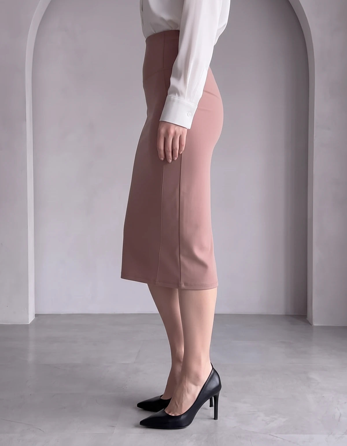Nicolette Midi Skirt — Mauve | SKU: RB-029a66-mauve-XS,RB-029a66-mauve-S,RB-029a66-mauve-M,RB-029a66-mauve-L,RB-029a66-mauve-XL,RB-029a66-mauve-2XL
