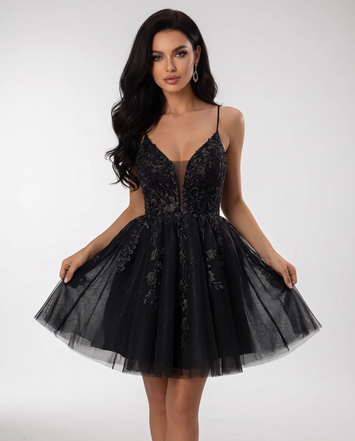 Nightingale Mini Dresses — Black