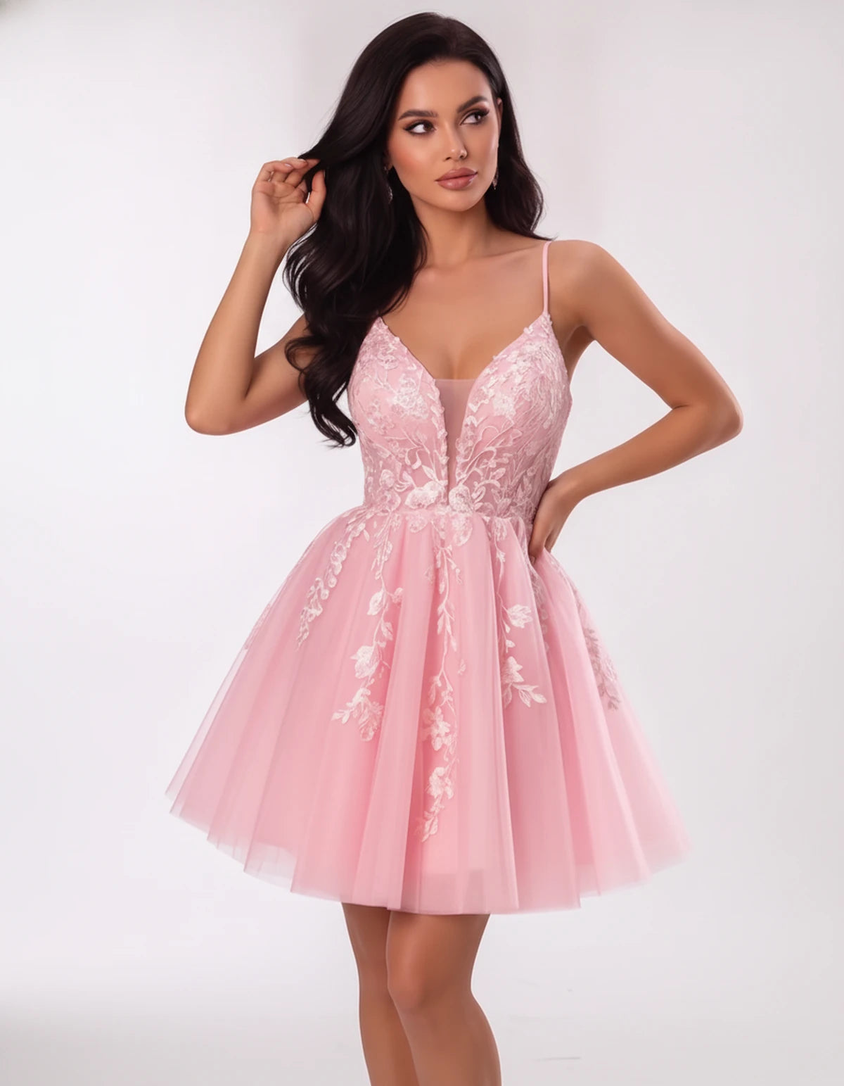 Nightingale Mini Dresses — Pink | SKU: RB-44c379-pink-2,RB-44c379-pink-4,RB-44c379-pink-6,RB-44c379-pink-8,RB-44c379-pink-10,RB-44c379-pink-12,RB-44c379-pink-14,RB-44c379-pink-16,RB-44c379-pink-16W,RB-44c379-pink-18W,RB-44c379-pink-20W,RB-44c379-pink-22W