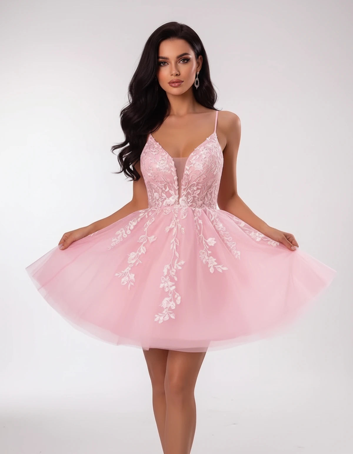 Nightingale Mini Dresses — Pink | SKU: RB-44c379-pink-2,RB-44c379-pink-4,RB-44c379-pink-6,RB-44c379-pink-8,RB-44c379-pink-10,RB-44c379-pink-12,RB-44c379-pink-14,RB-44c379-pink-16,RB-44c379-pink-16W,RB-44c379-pink-18W,RB-44c379-pink-20W,RB-44c379-pink-22W