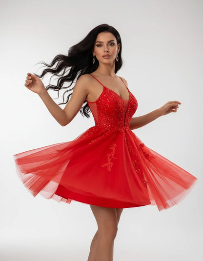 Nightingale Mini Dresses — Red | SKU: RB-44c379-red-2,RB-44c379-red-4,RB-44c379-red-6,RB-44c379-red-8,RB-44c379-red-10,RB-44c379-red-12,RB-44c379-red-14,RB-44c379-red-16,RB-44c379-red-16W,RB-44c379-red-18W,RB-44c379-red-20W,RB-44c379-red-22W