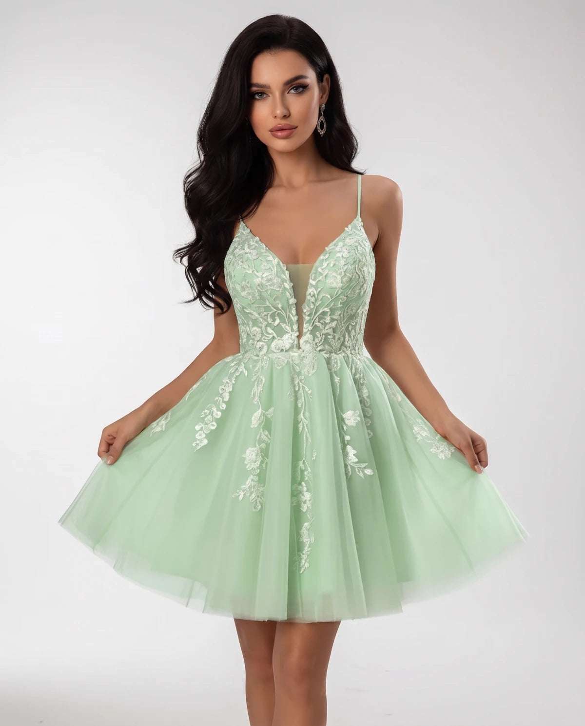Nightingale Mini Dresses — Sage