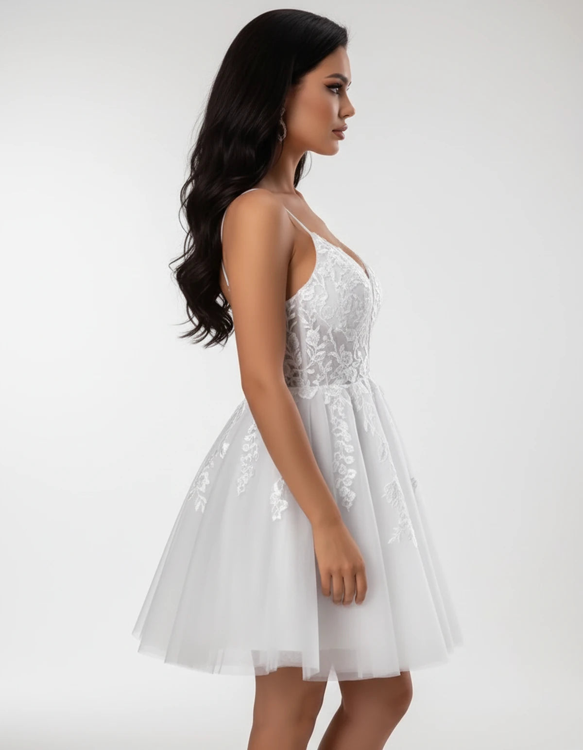 Nightingale Mini Dresses — White | SKU: RB-44c379-white-2,RB-44c379-white-4,RB-44c379-white-6,RB-44c379-white-8,RB-44c379-white-10,RB-44c379-white-12,RB-44c379-white-14,RB-44c379-white-16,RB-44c379-white-16W,RB-44c379-white-18W,RB-44c379-white-20W,RB-44c379-white-22W