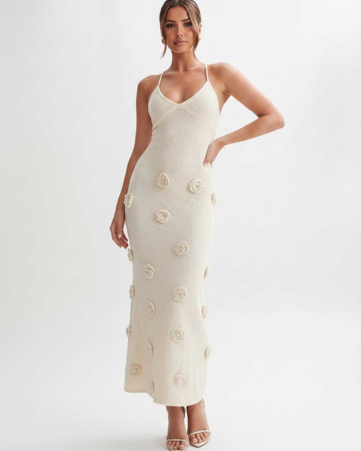Ramblion Niya midi dress — v-neck neckline · styled view 10 · styled for cocktail season
