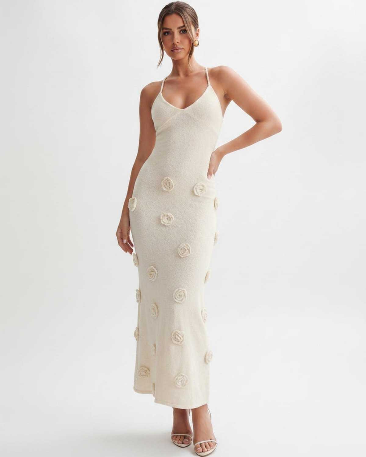 Ramblion Niya midi dress — v-neck neckline · styled view 12 · styled for cocktail season