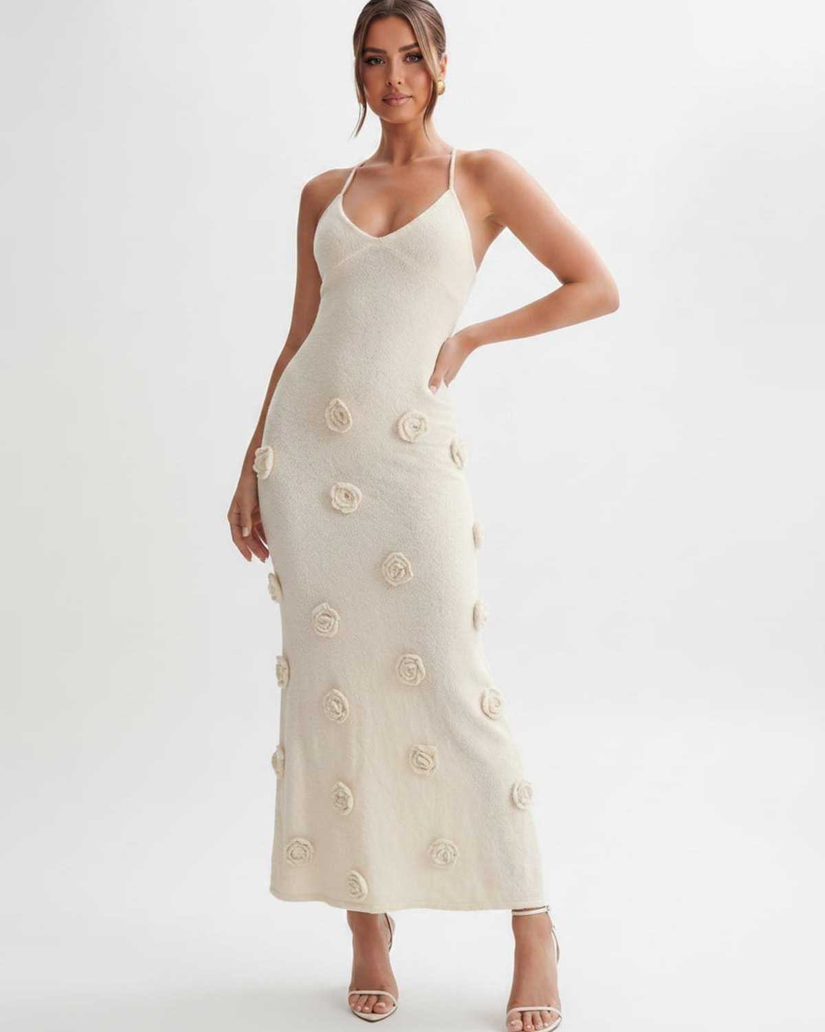 Ramblion Niya midi dress — v-neck neckline · styled view 13 · styled for cocktail season