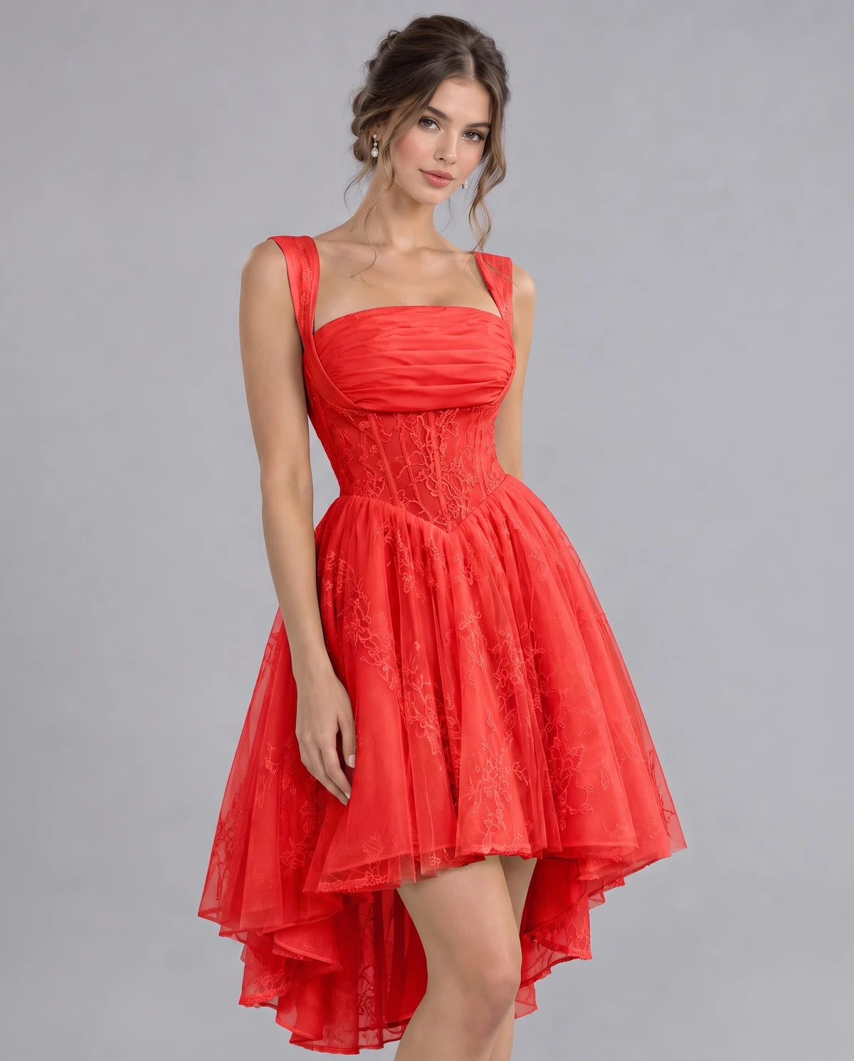 Novaline Midi Dresses — Red