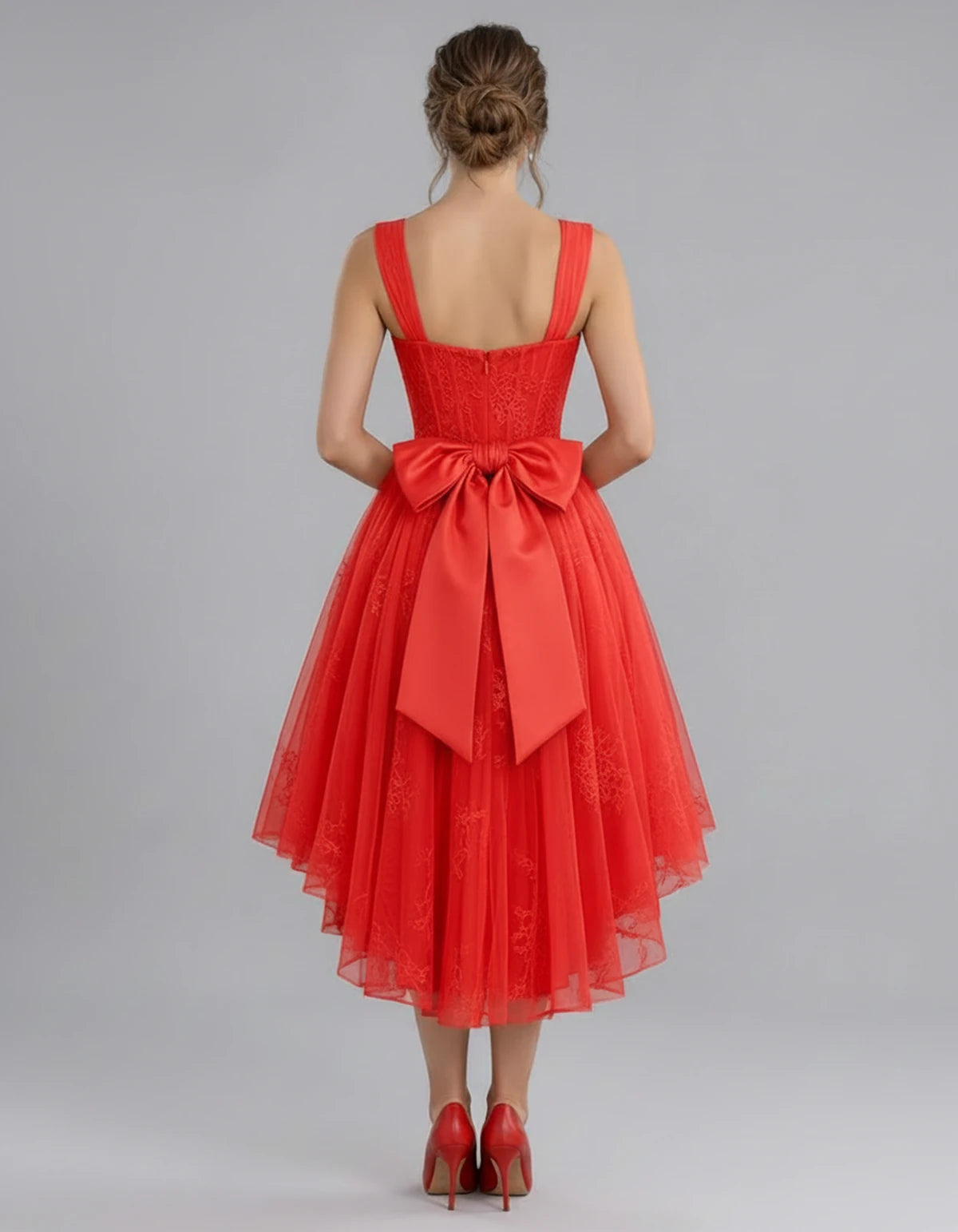 Novaline Midi Dresses — Red | SKU: RB-1a57ce-red-2,RB-1a57ce-red-4,RB-1a57ce-red-6,RB-1a57ce-red-8,RB-1a57ce-red-10,RB-1a57ce-red-12,RB-1a57ce-red-14,RB-1a57ce-red-16,RB-1a57ce-red-16W,RB-1a57ce-red-18W,RB-1a57ce-red-20W,RB-1a57ce-red-22W