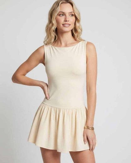 Ramblion Nyla mini dress — bateau round neckline · styled view 12 · styled for prom season