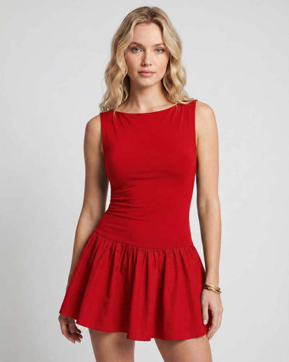 Ramblion Nyla mini dress — bateau round neckline · styled view 13 · styled for prom season