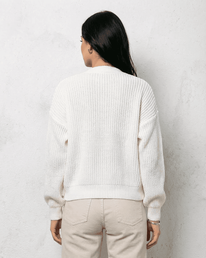 White Cardigan, back view | Ramblion | SKU: AC-76439-WHT-L-6593,AC-76439-WHT-M-4339,AC-76439-WHT-S-4365,AC-76439-WHT-XL-1255,AC-76439-WHT-XS-1215