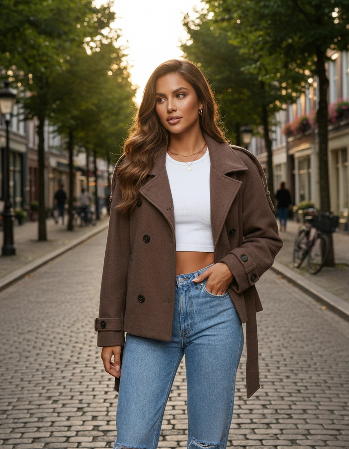 Oberine Jackets — Brown | SKU: RB-51ba98-brown-XS,RB-51ba98-brown-S,RB-51ba98-brown-M,RB-51ba98-brown-L