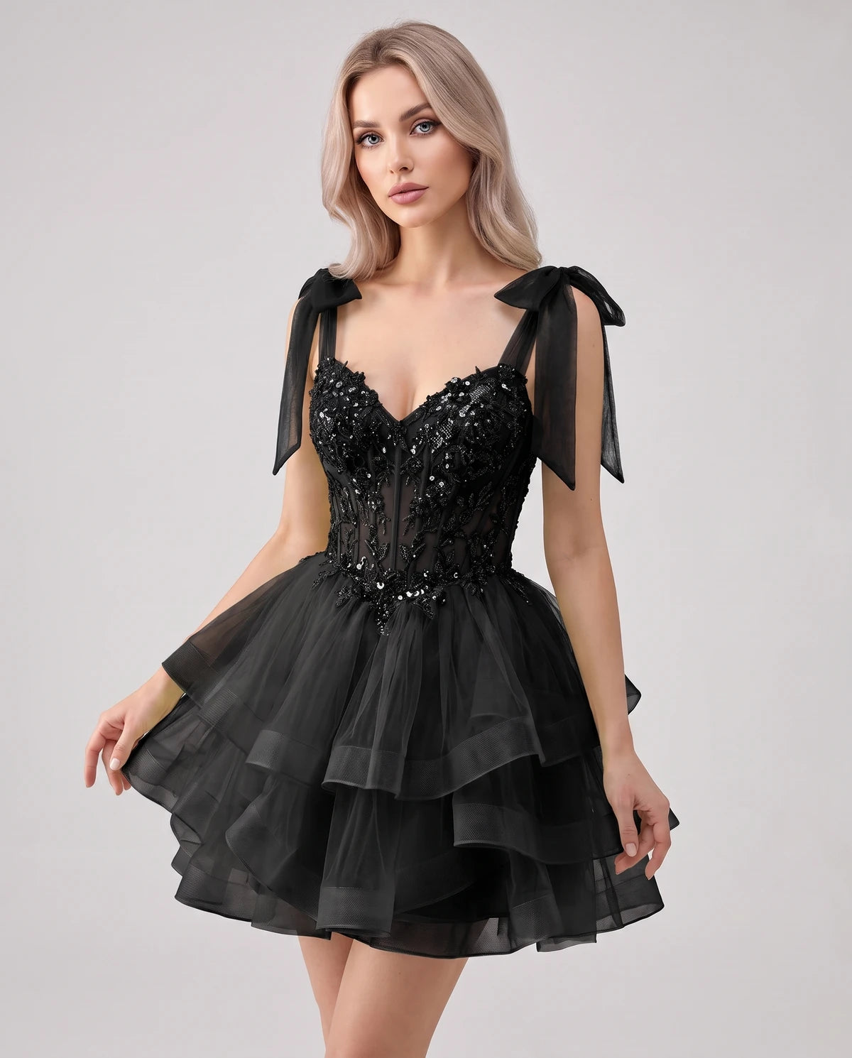 Oceane Mini Dresses — Black