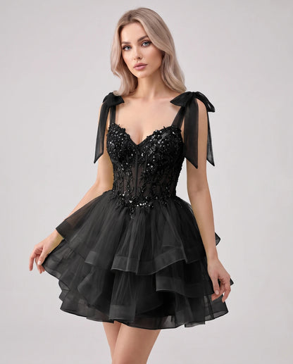 Oceane Mini Dresses — Black