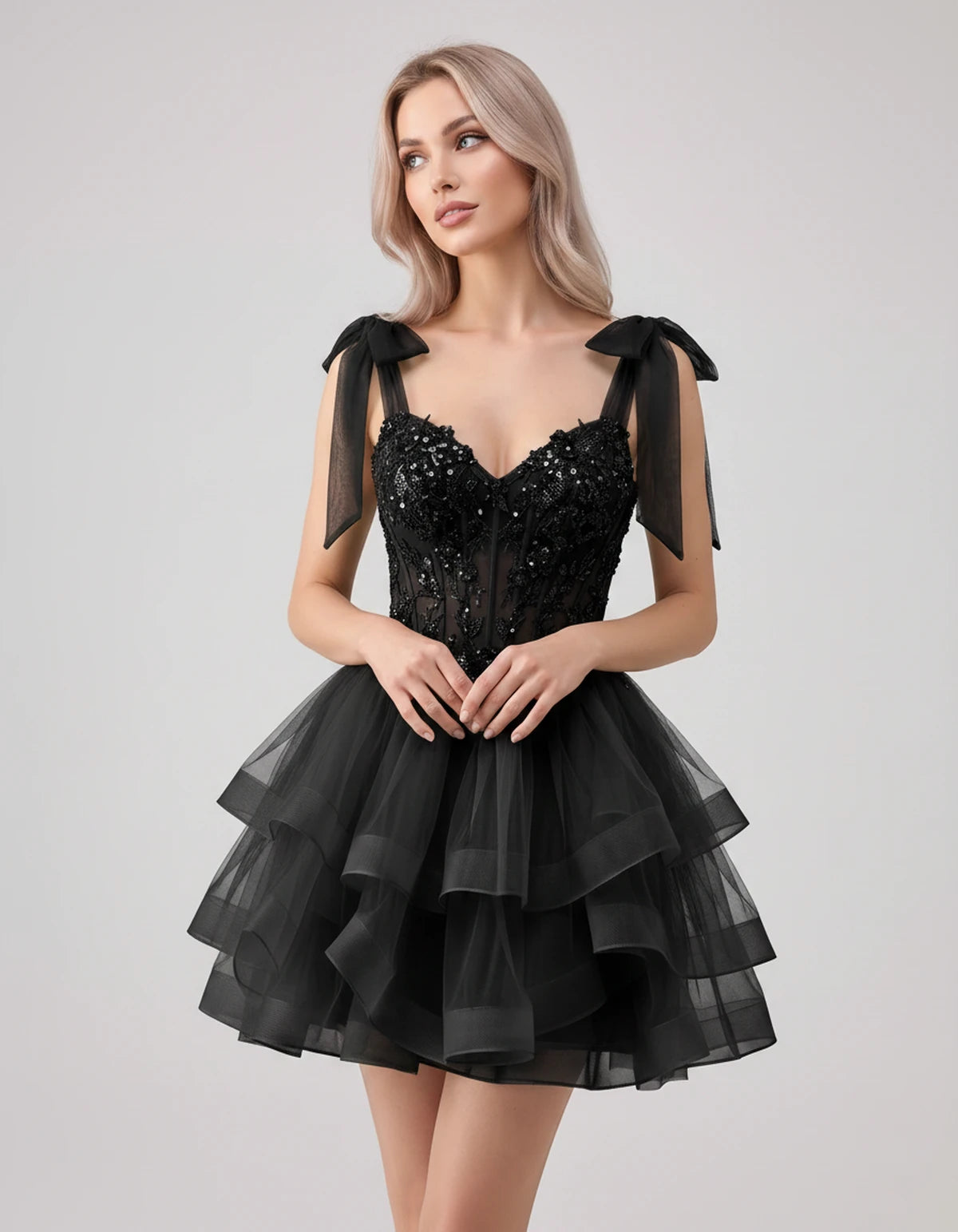 Oceane Mini Dresses — Black | SKU: RB-8bb178-black-2,RB-8bb178-black-4,RB-8bb178-black-6,RB-8bb178-black-8,RB-8bb178-black-10,RB-8bb178-black-12,RB-8bb178-black-14,RB-8bb178-black-16,RB-8bb178-black-16W,RB-8bb178-black-18W,RB-8bb178-black-20W,RB-8bb178-black-22W