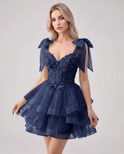 Oceane Mini Dresses — Dark Navy Blue