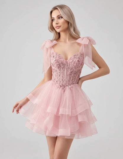 Oceane Mini Dresses — Pink | SKU: RB-8bb178-pink-2,RB-8bb178-pink-4,RB-8bb178-pink-6,RB-8bb178-pink-8,RB-8bb178-pink-10,RB-8bb178-pink-12,RB-8bb178-pink-14,RB-8bb178-pink-16,RB-8bb178-pink-16W,RB-8bb178-pink-18W,RB-8bb178-pink-20W,RB-8bb178-pink-22W
