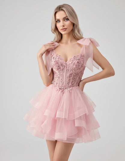 Oceane Mini Dresses — Pink | SKU: RB-8bb178-pink-2,RB-8bb178-pink-4,RB-8bb178-pink-6,RB-8bb178-pink-8,RB-8bb178-pink-10,RB-8bb178-pink-12,RB-8bb178-pink-14,RB-8bb178-pink-16,RB-8bb178-pink-16W,RB-8bb178-pink-18W,RB-8bb178-pink-20W,RB-8bb178-pink-22W
