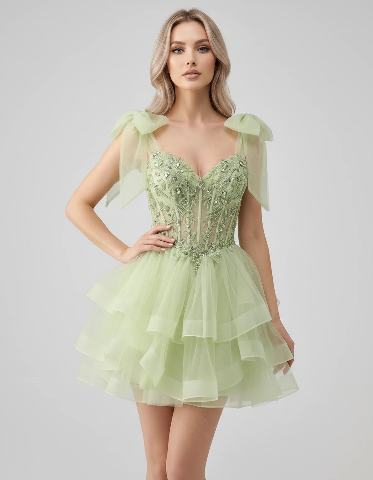 Oceane Mini Dresses — Sage | SKU: RB-8bb178-sage-2,RB-8bb178-sage-4,RB-8bb178-sage-6,RB-8bb178-sage-8,RB-8bb178-sage-10,RB-8bb178-sage-12,RB-8bb178-sage-14,RB-8bb178-sage-16,RB-8bb178-sage-16W,RB-8bb178-sage-18W,RB-8bb178-sage-20W,RB-8bb178-sage-22W