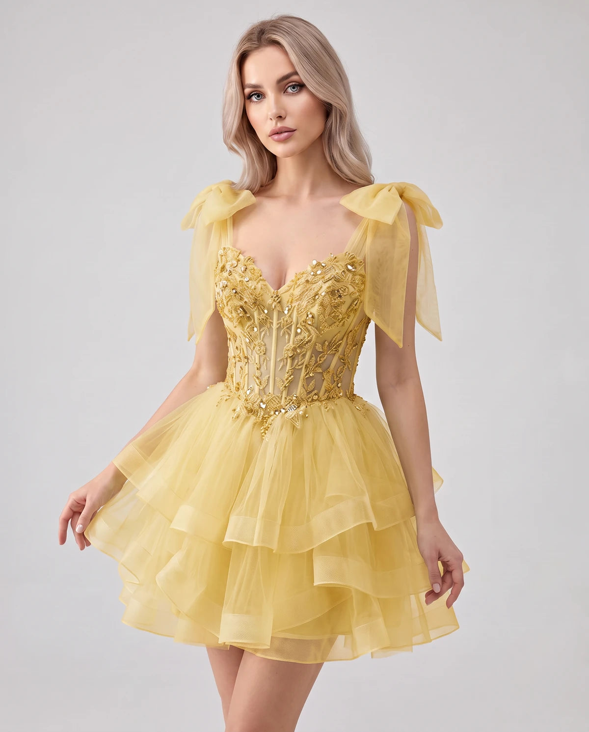 Oceane Mini Dresses — Yellow