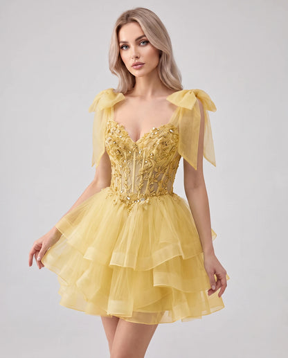 Oceane Mini Dresses — Yellow