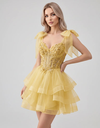 Oceane Mini Dresses — Yellow | SKU: RB-8bb178-yellow-2,RB-8bb178-yellow-4,RB-8bb178-yellow-6,RB-8bb178-yellow-8,RB-8bb178-yellow-10,RB-8bb178-yellow-12,RB-8bb178-yellow-14,RB-8bb178-yellow-16,RB-8bb178-yellow-16W,RB-8bb178-yellow-18W,RB-8bb178-yellow-20W,RB-8bb178-yellow-22W