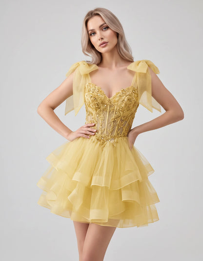 Oceane Mini Dresses — Yellow | SKU: RB-8bb178-yellow-2,RB-8bb178-yellow-4,RB-8bb178-yellow-6,RB-8bb178-yellow-8,RB-8bb178-yellow-10,RB-8bb178-yellow-12,RB-8bb178-yellow-14,RB-8bb178-yellow-16,RB-8bb178-yellow-16W,RB-8bb178-yellow-18W,RB-8bb178-yellow-20W,RB-8bb178-yellow-22W