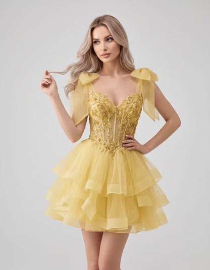 Oceane Mini Dresses — Yellow | SKU: RB-8bb178-yellow-2,RB-8bb178-yellow-4,RB-8bb178-yellow-6,RB-8bb178-yellow-8,RB-8bb178-yellow-10,RB-8bb178-yellow-12,RB-8bb178-yellow-14,RB-8bb178-yellow-16,RB-8bb178-yellow-16W,RB-8bb178-yellow-18W,RB-8bb178-yellow-20W,RB-8bb178-yellow-22W