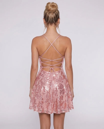 Octavia Mini Dresses — Blush | SKU: RB-ea7429-blush-2,RB-ea7429-blush-4,RB-ea7429-blush-6,RB-ea7429-blush-8,RB-ea7429-blush-10,RB-ea7429-blush-12,RB-ea7429-blush-14,RB-ea7429-blush-14W,RB-ea7429-blush-16,RB-ea7429-blush-16W,RB-ea7429-blush-18W,RB-ea7429-blush-20W