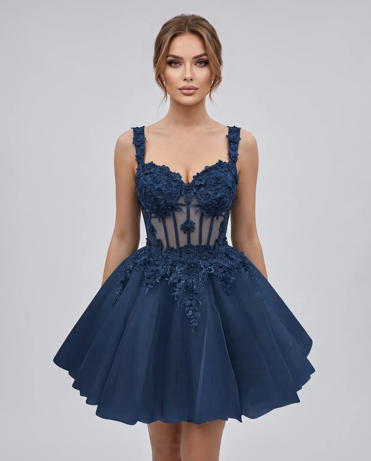 Oleander Mini Dresses — Navy