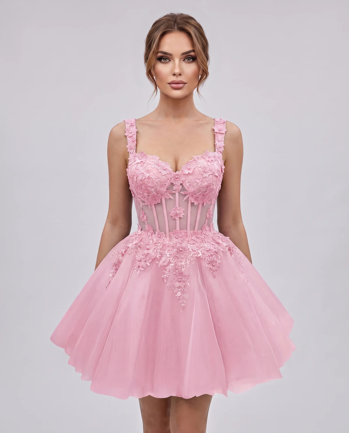 Oleander Mini Dresses — Pink