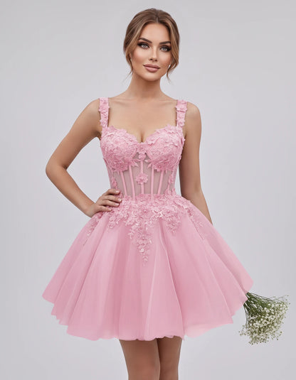 Oleander Mini Dresses — Pink | SKU: RB-9776b0-pink-2,RB-9776b0-pink-4,RB-9776b0-pink-6,RB-9776b0-pink-8,RB-9776b0-pink-10,RB-9776b0-pink-12,RB-9776b0-pink-14,RB-9776b0-pink-14W,RB-9776b0-pink-16,RB-9776b0-pink-16W,RB-9776b0-pink-18W,RB-9776b0-pink-20W