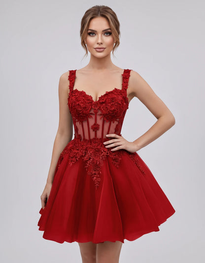 Oleander Mini Dresses — Red | SKU: RB-9776b0-red-2,RB-9776b0-red-4,RB-9776b0-red-6,RB-9776b0-red-8,RB-9776b0-red-10,RB-9776b0-red-12,RB-9776b0-red-14,RB-9776b0-red-14W,RB-9776b0-red-16,RB-9776b0-red-16W,RB-9776b0-red-18W,RB-9776b0-red-20W