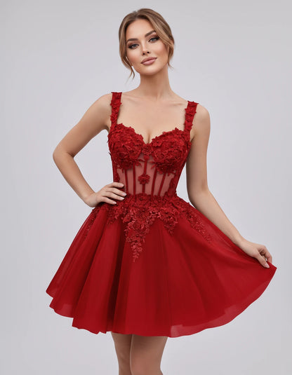 Oleander Mini Dresses — Red | SKU: RB-9776b0-red-2,RB-9776b0-red-4,RB-9776b0-red-6,RB-9776b0-red-8,RB-9776b0-red-10,RB-9776b0-red-12,RB-9776b0-red-14,RB-9776b0-red-14W,RB-9776b0-red-16,RB-9776b0-red-16W,RB-9776b0-red-18W,RB-9776b0-red-20W
