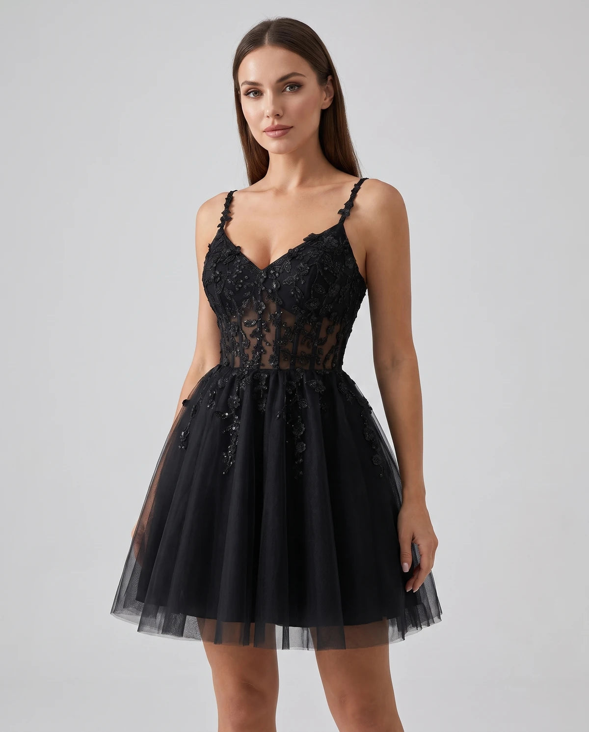 Ombrelle Mini Dresses — Black