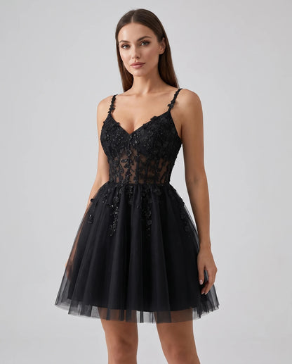 Ombrelle Mini Dresses — Black