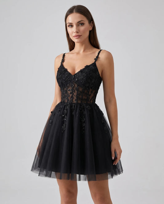 Ombrelle Mini Dresses — Black