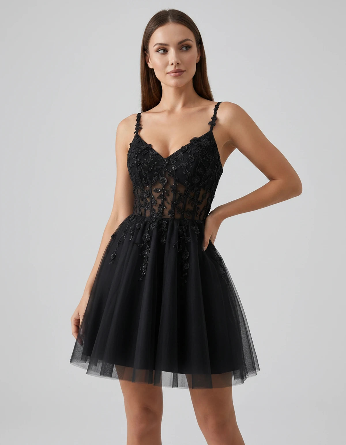 Ombrelle Mini Dresses — Black | SKU: RB-7b0d28-black-2,RB-7b0d28-black-4,RB-7b0d28-black-6,RB-7b0d28-black-8,RB-7b0d28-black-10,RB-7b0d28-black-12,RB-7b0d28-black-14,RB-7b0d28-black-14W,RB-7b0d28-black-16,RB-7b0d28-black-16W,RB-7b0d28-black-18W,RB-7b0d28-black-20W
