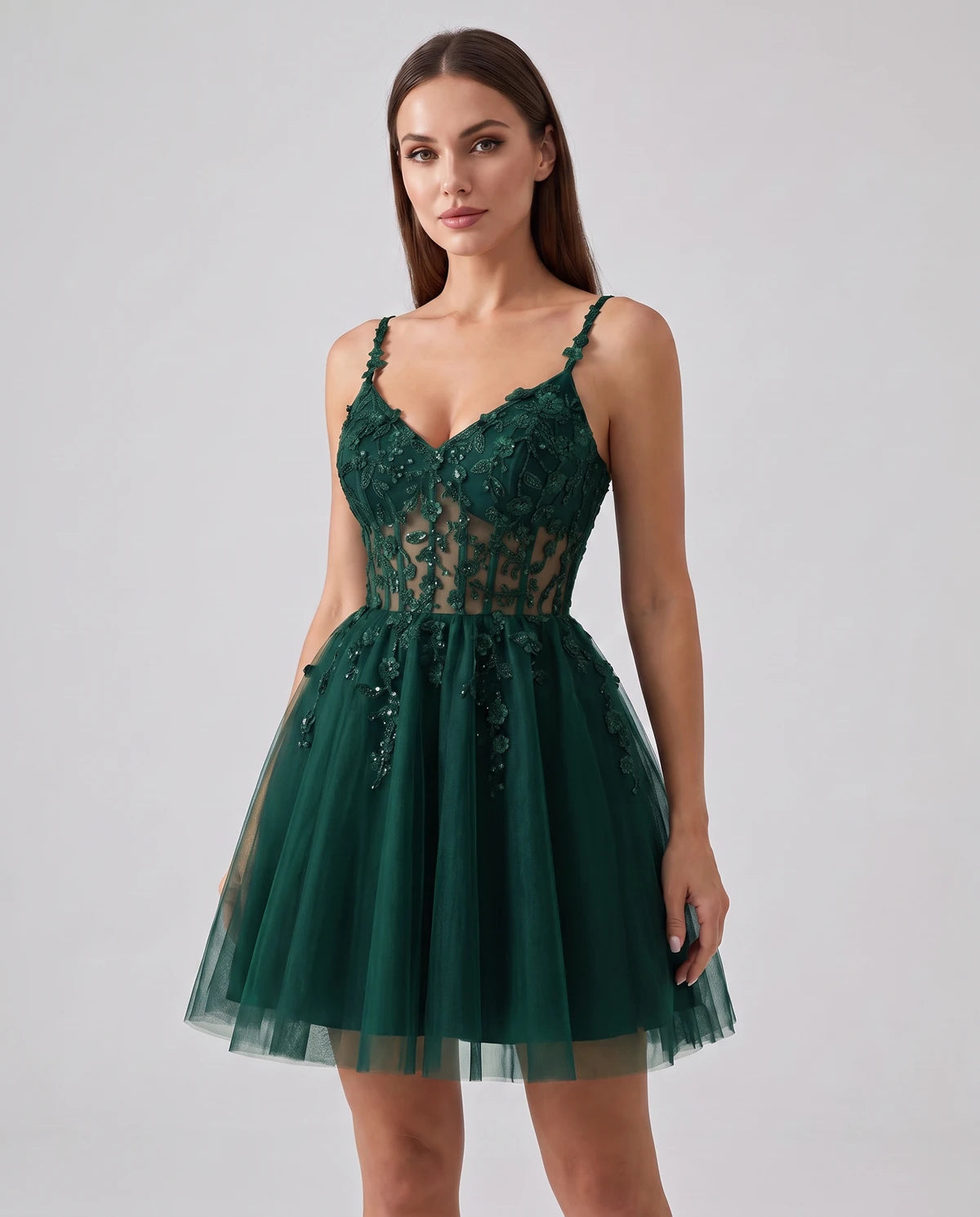 Ombrelle Mini Dresses — Green