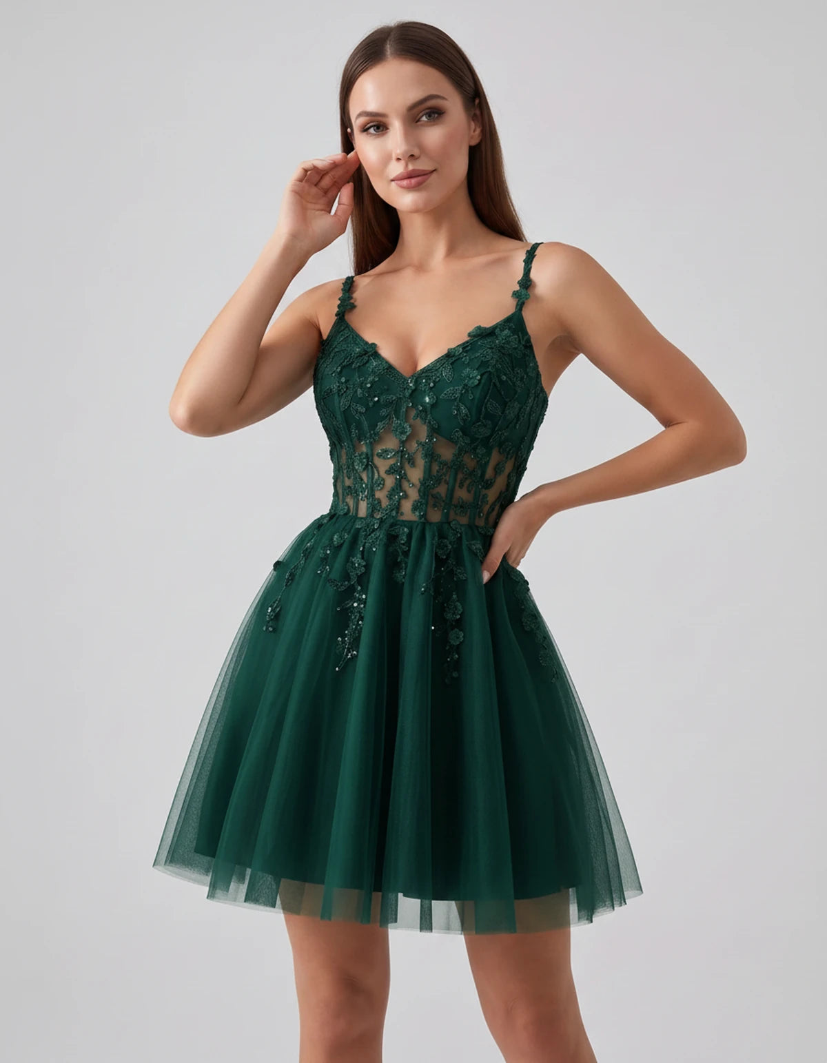 Ombrelle Mini Dresses — Green | SKU: RB-7b0d28-green-2,RB-7b0d28-green-4,RB-7b0d28-green-6,RB-7b0d28-green-8,RB-7b0d28-green-10,RB-7b0d28-green-12,RB-7b0d28-green-14,RB-7b0d28-green-14W,RB-7b0d28-green-16,RB-7b0d28-green-16W,RB-7b0d28-green-18W,RB-7b0d28-green-20W
