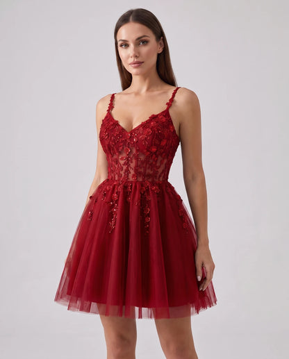 Ombrelle Mini Dresses — Red