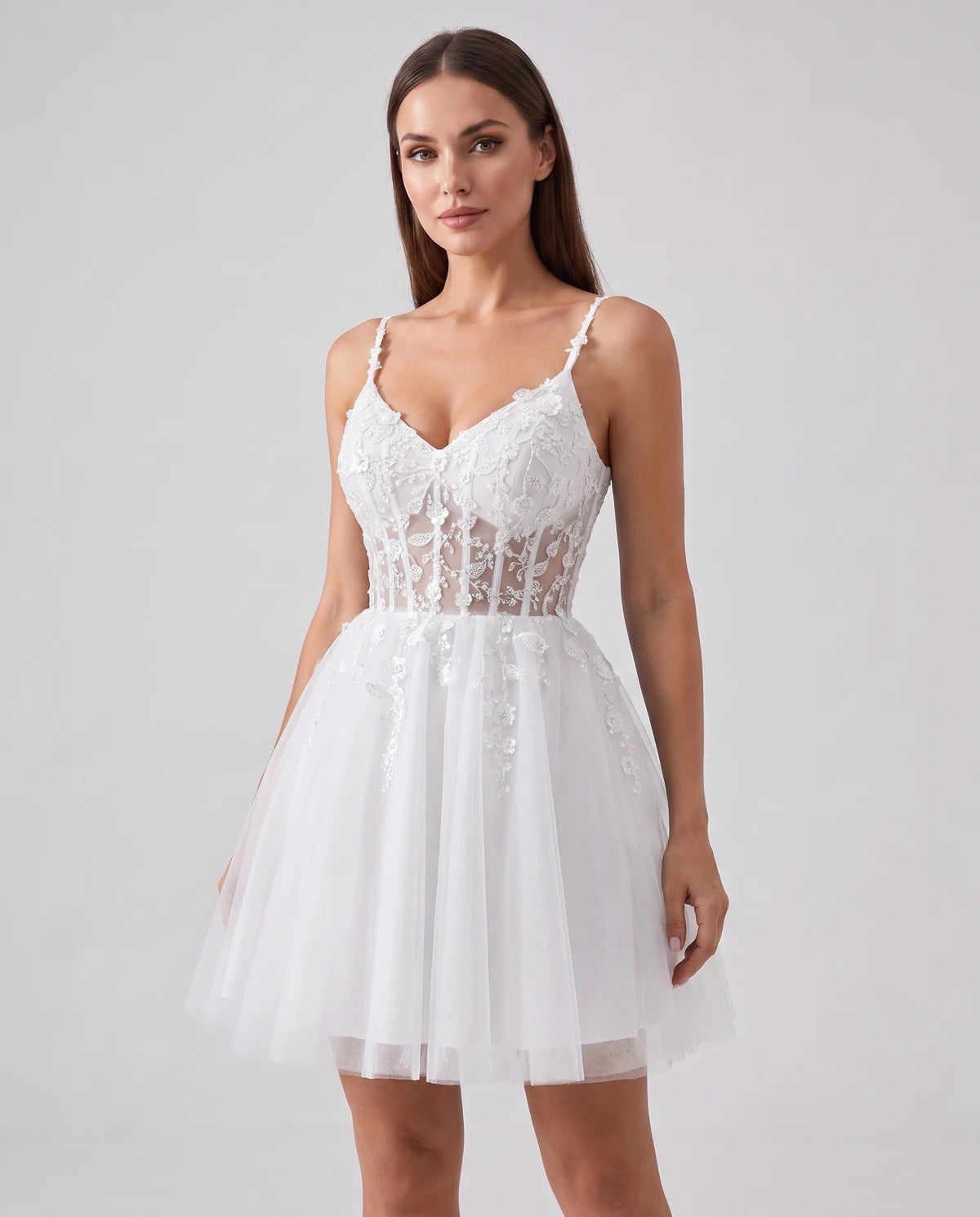 Ombrelle Mini Dresses — White