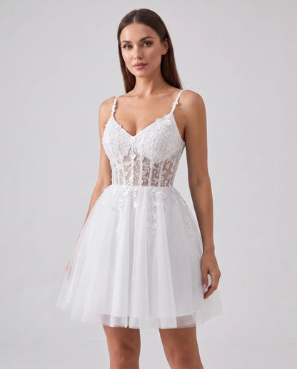 Ombrelle Mini Dresses — White