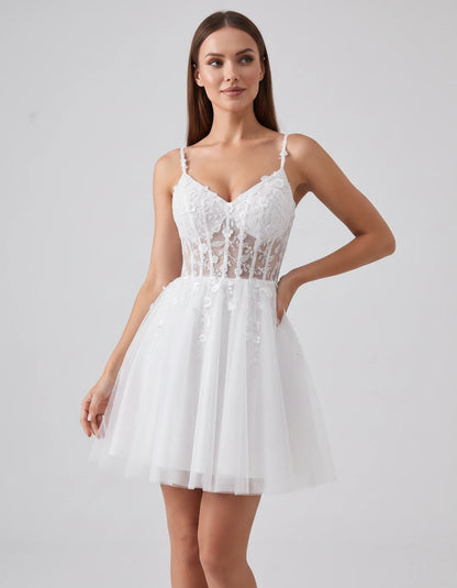 Ombrelle Mini Dresses — White | SKU: RB-7b0d28-white-2,RB-7b0d28-white-4,RB-7b0d28-white-6,RB-7b0d28-white-8,RB-7b0d28-white-10,RB-7b0d28-white-12,RB-7b0d28-white-14,RB-7b0d28-white-14W,RB-7b0d28-white-16,RB-7b0d28-white-16W,RB-7b0d28-white-18W,RB-7b0d28-white-20W